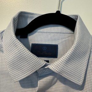 David Donahue Dress Shirt 16 1/2 36/37 -Blue